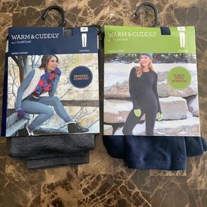 Two Brand New Ladies Size Medium Fleece Leggings by Cuddl Duds